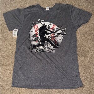 NWT Kohls Gray Graphic Baseball T-Shirt